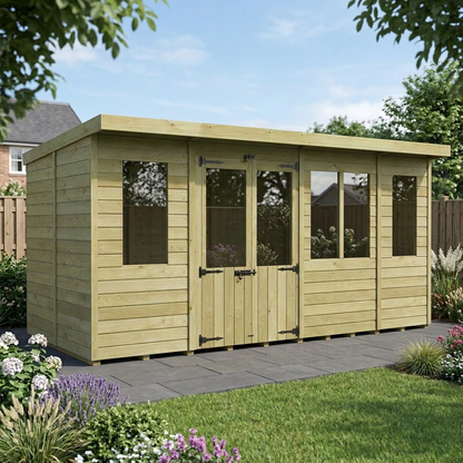 18 x 8 Pent Summer House - view 3