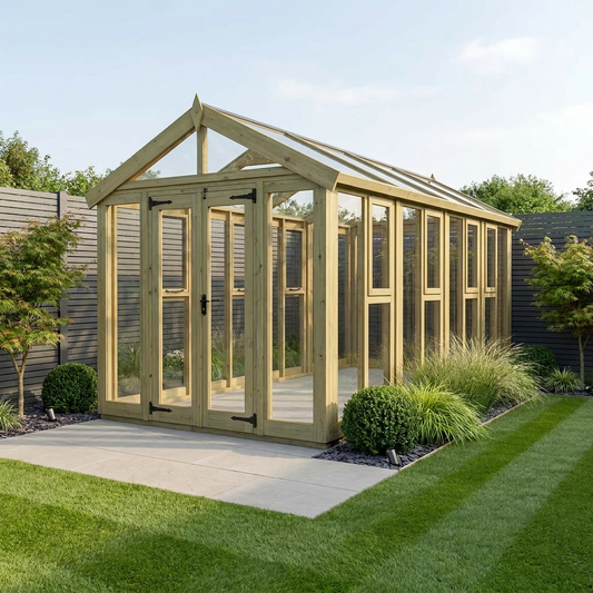 6x18 Glass Greenhouse - Apex Glass Greenhouse