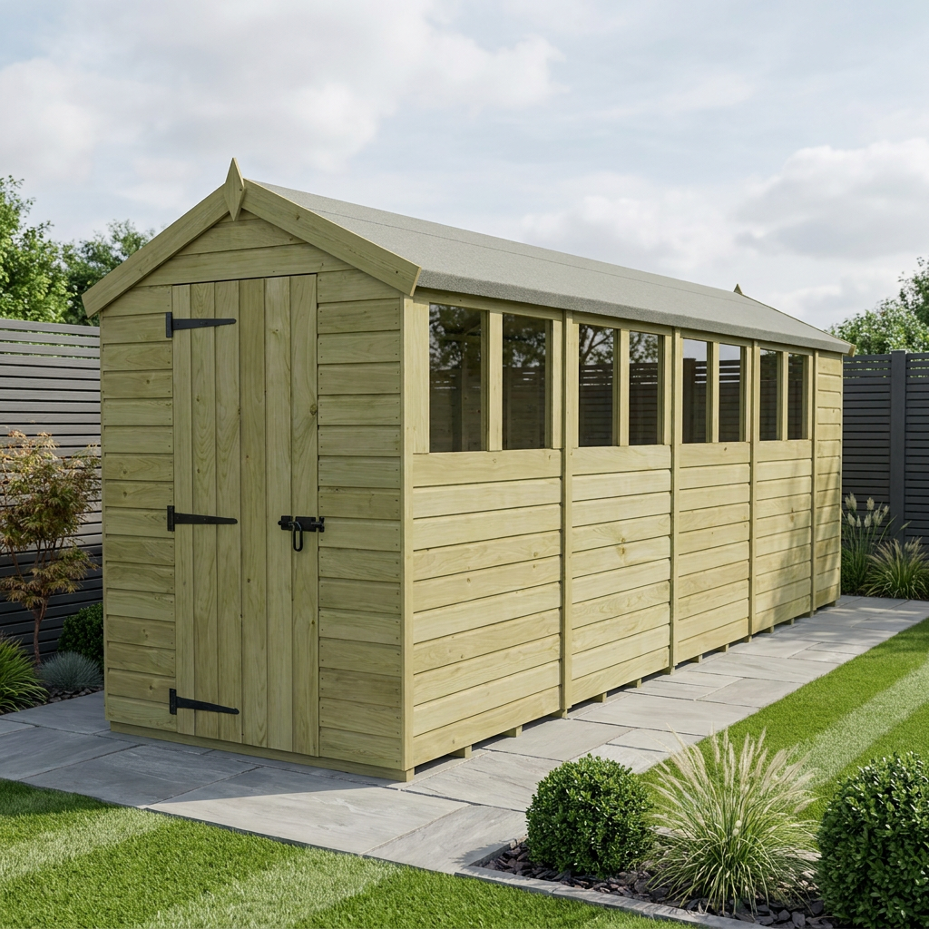 5 x 18 Apex Shed (Single Door, With Windows) - Apex Shed