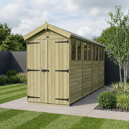 4 x 16 Apex Shed (Double Door, With Windows) - Apex Shed