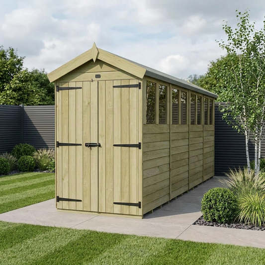 4 x 16 Apex Shed (Double Door, With Windows) - Apex Shed