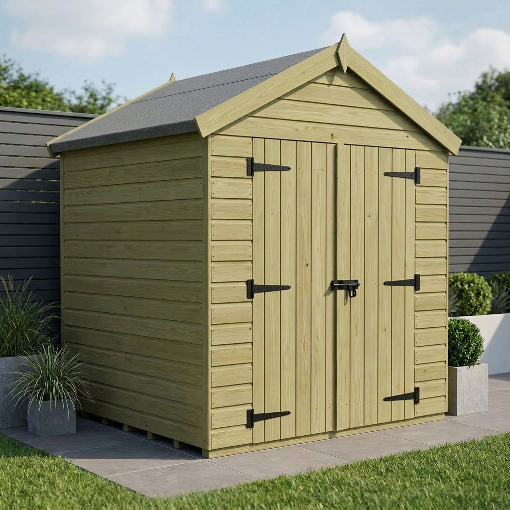 7 x 4 Apex Shed (Double Door, No Windows) - Apex Shed