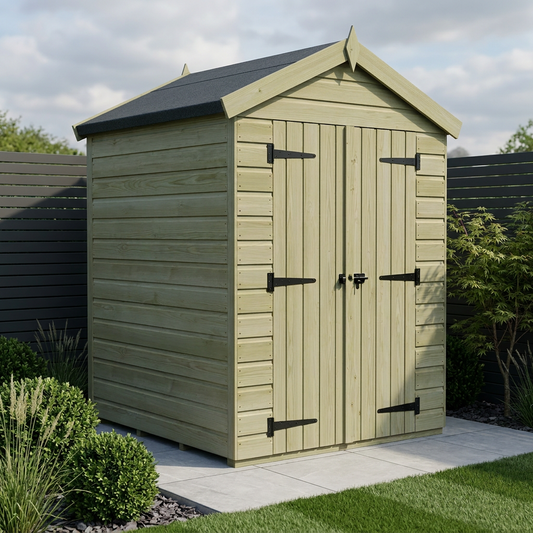 4 x 4 Apex Shed (Double Door, No Windows) - Apex Shed