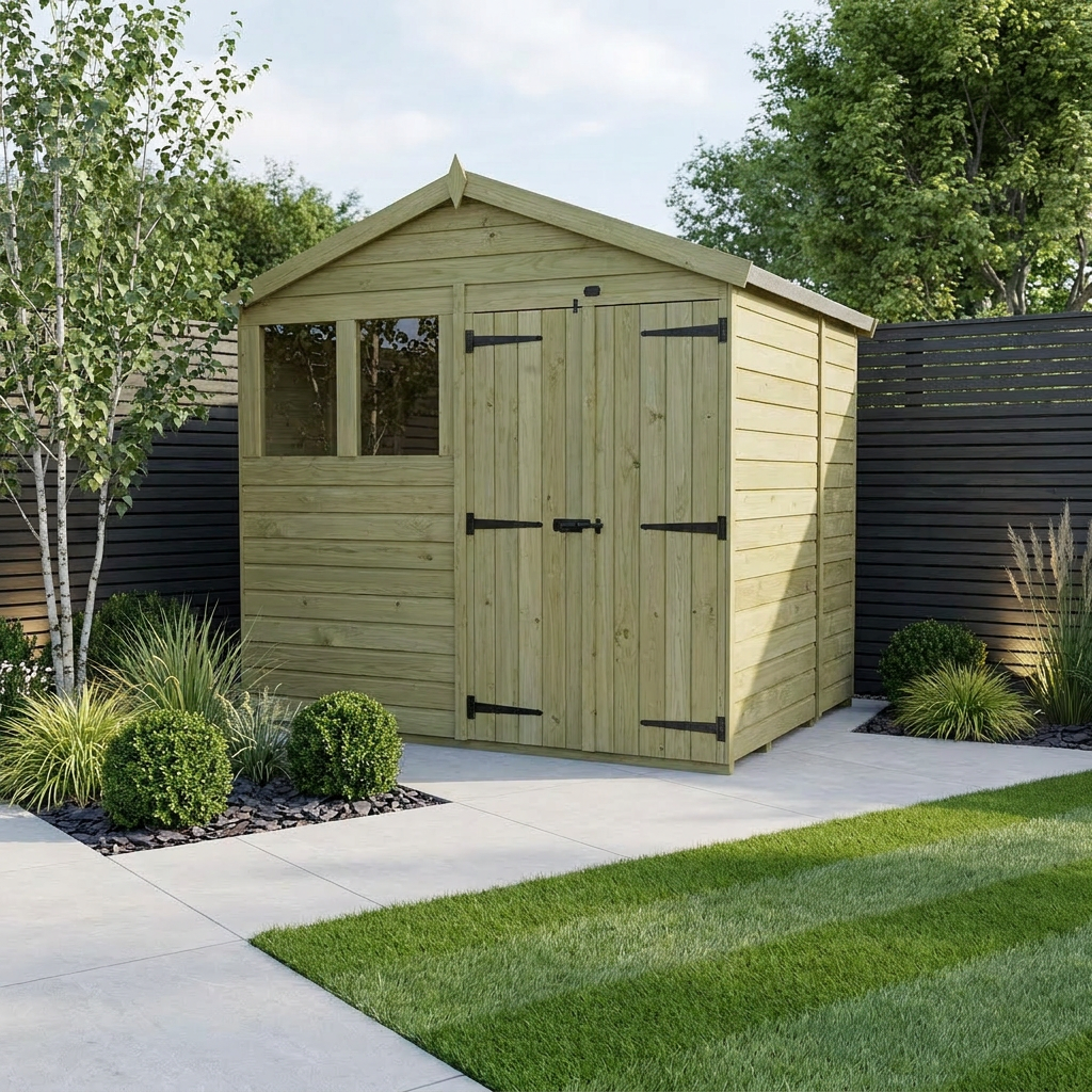 8 x 5 Apex Shed (Double Door, With Windows) - Apex Shed