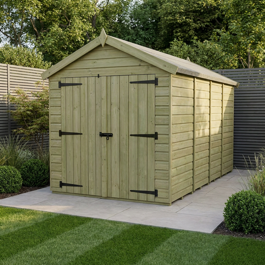 8 x 19 Apex Shed (Double Door, No Windows) - view 2