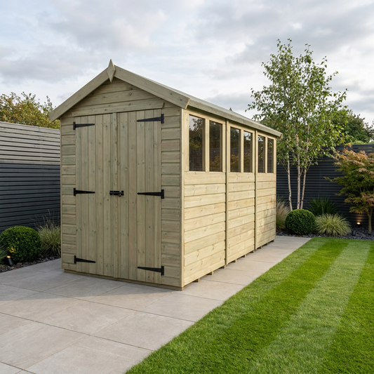 4 x 12 Apex Shed (Double Door, With Windows) - Apex Shed