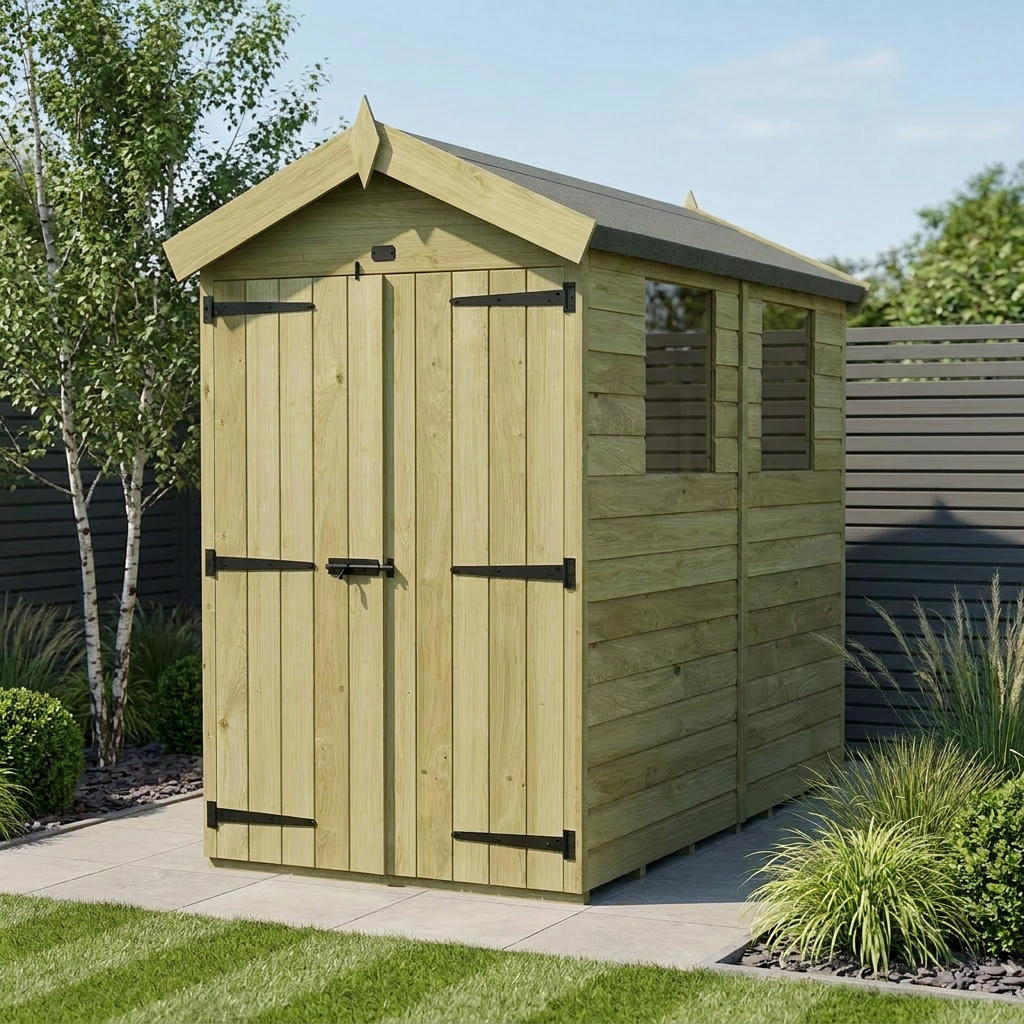 4 x 5 Apex Shed (Double Door, With Windows) - Apex Shed