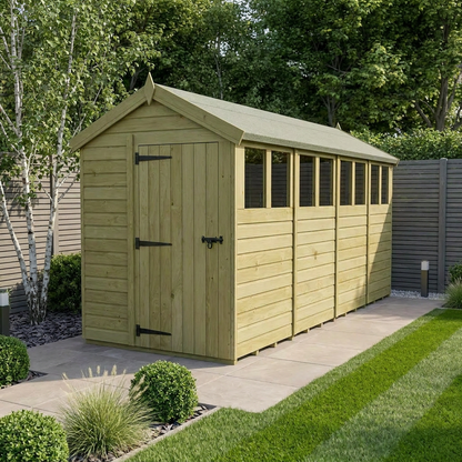 5 x 16 Apex Shed (Single Door, With Windows) - Apex Shed