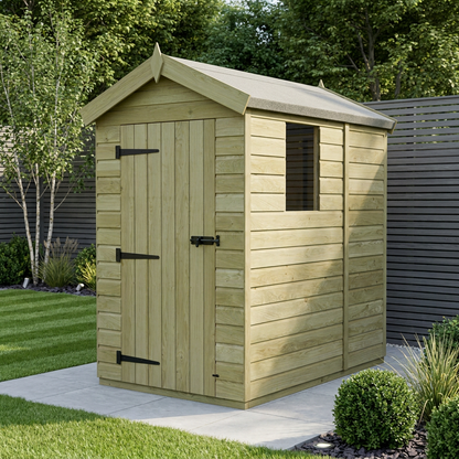 4 x 5 Apex Shed (Single Door, With Windows) - view 2