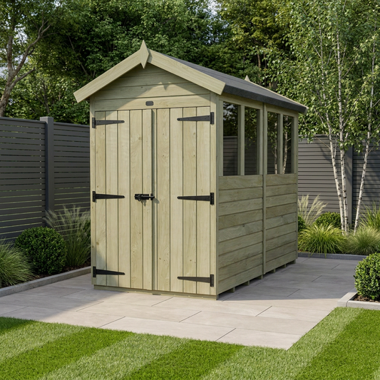 4 x 8 Apex Shed (Double Door, With Windows) - Apex Shed