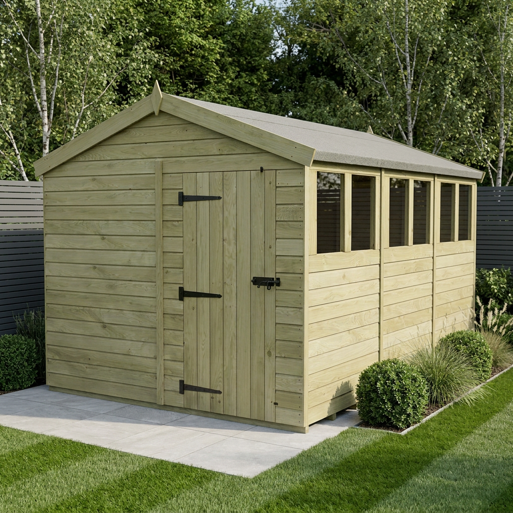 8 x 12 Apex Shed (Single Door, With Windows) - Apex Shed