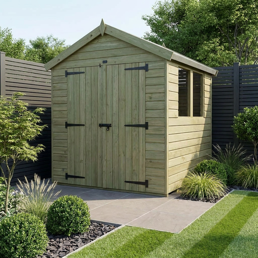 6 x 4 Apex Shed (Double Door, With Windows) - Apex Shed