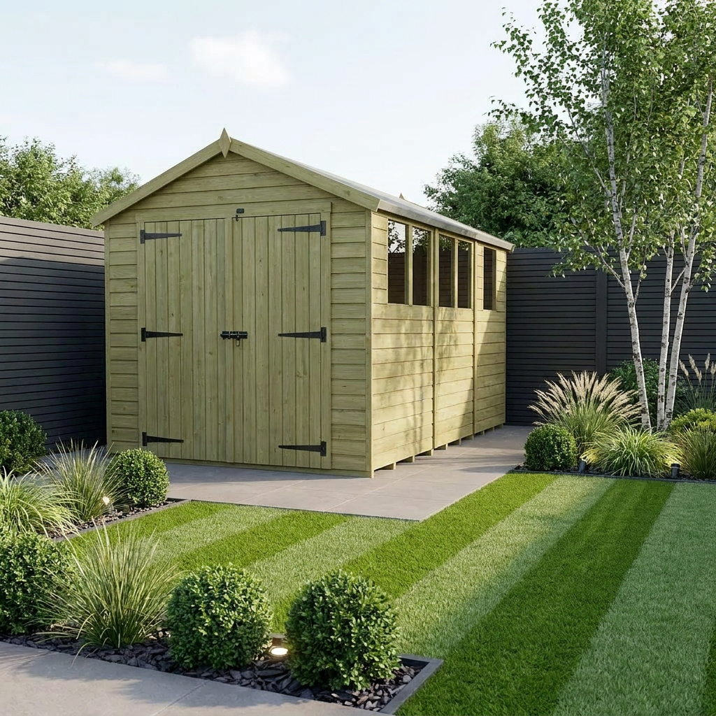 8 x 13 Apex Shed (Double Door, With Windows) - Apex Shed