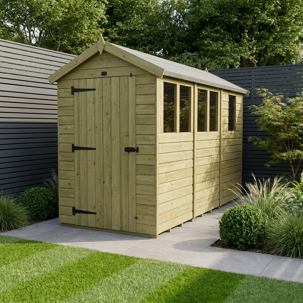 4 x 13 Apex Shed (Single Door, With Windows) - Apex Shed