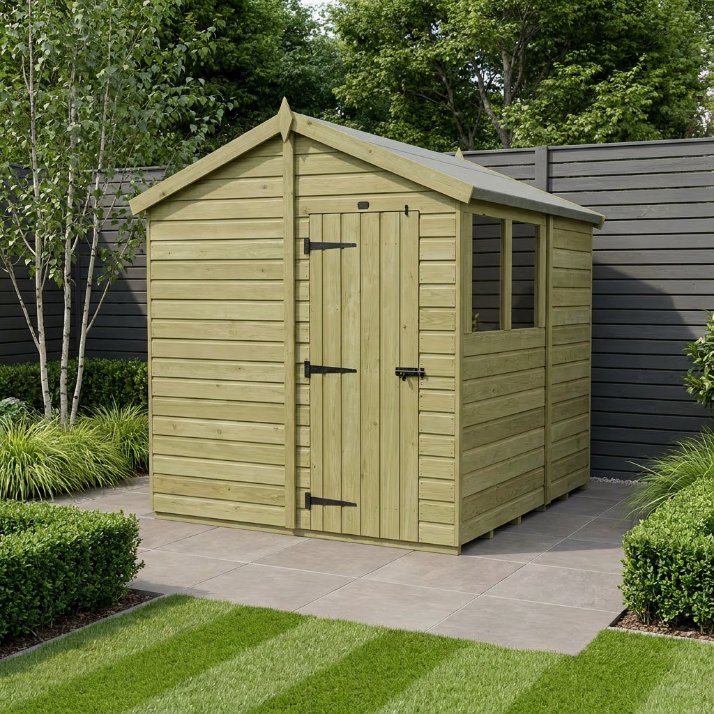 7 x 8 Apex Shed (Single Door, With Windows) - Apex Shed