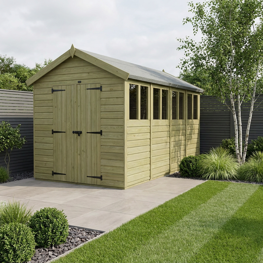 6 x 16 Apex Shed (Double Door, With Windows) - Apex Shed