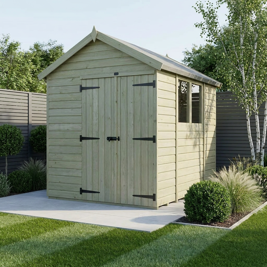 6 x 7 Apex Shed (Double Door, With Windows) - Apex Shed