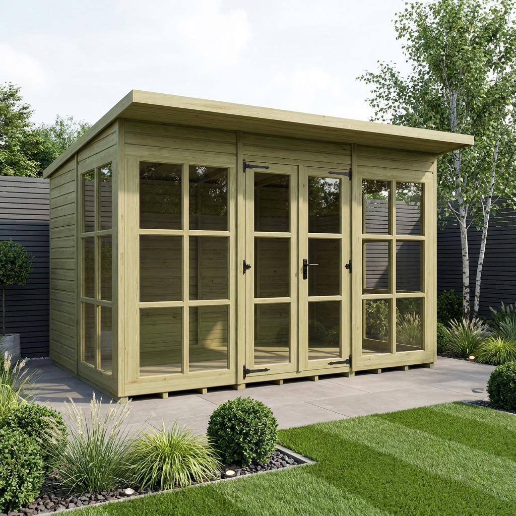 12 x 7 Georgian Window Pent Summer House - Georgian Summer House
