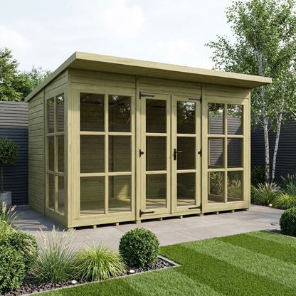 12 x 7 Georgian Window Pent Summer House - Georgian Summer House
