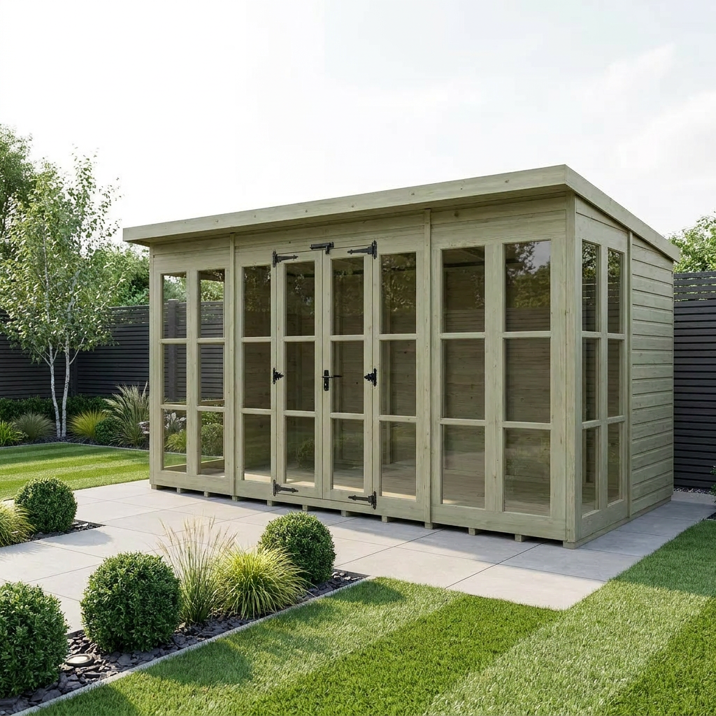 20 x 8 Georgian Window Pent Summer House - Georgian Summer House
