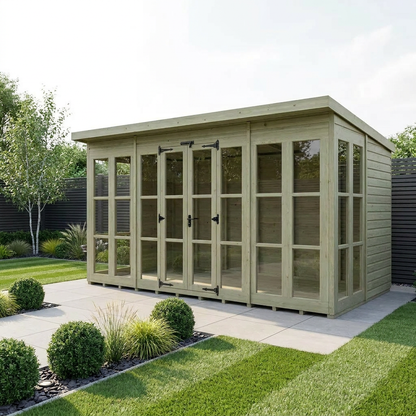 20 x 8 Georgian Window Pent Summer House - Georgian Summer House