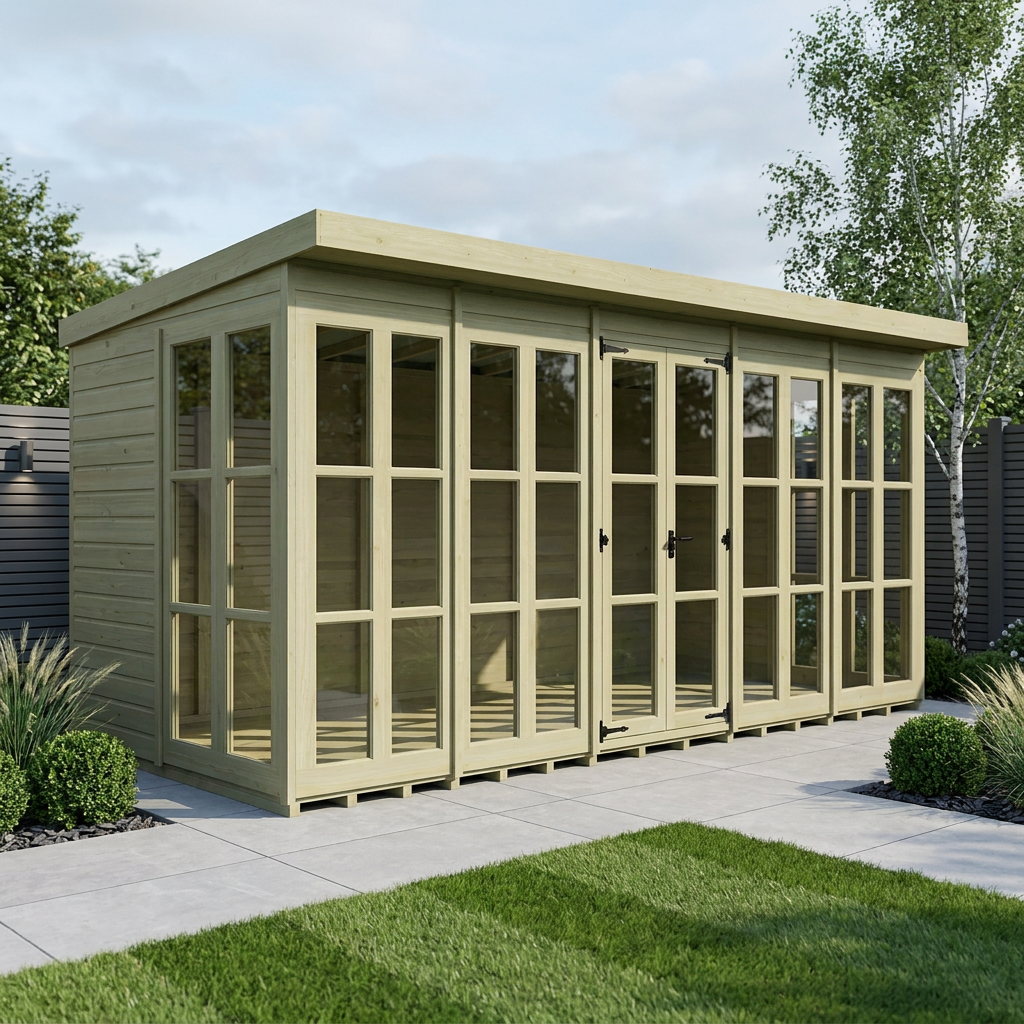 20 x 7 Georgian Window Pent Summer House - view 2