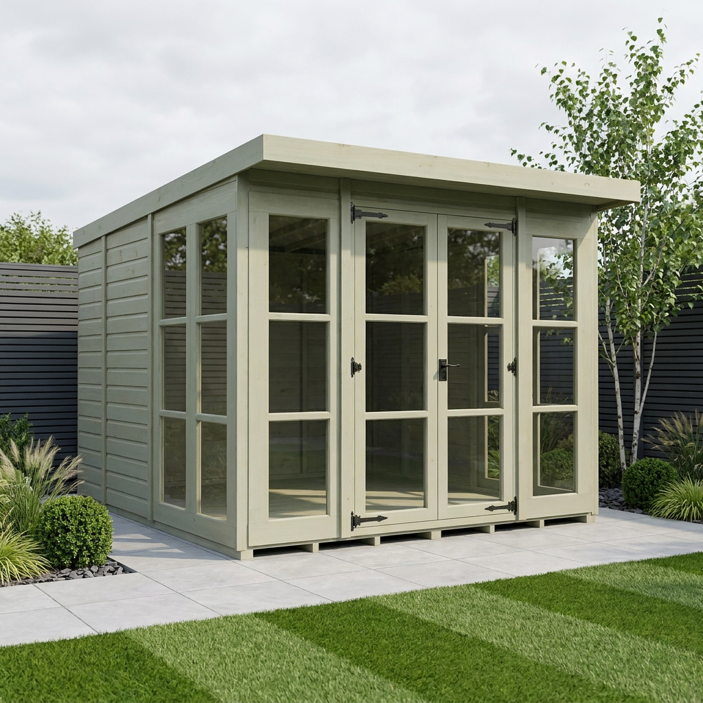 8 x 9 Georgian Window Pent Summer House - Georgian Summer House
