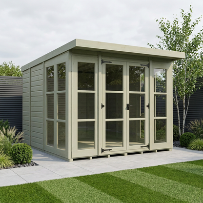 8 x 9 Georgian Window Pent Summer House - Georgian Summer House