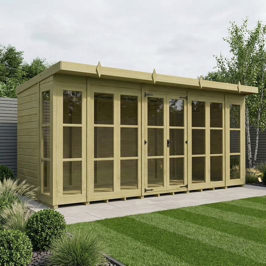 16 x 6 Georgian Window Pent Summer House - Georgian Summer House