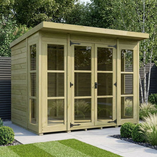 8 x 6 Georgian Window Pent Summer House - Georgian Summer House