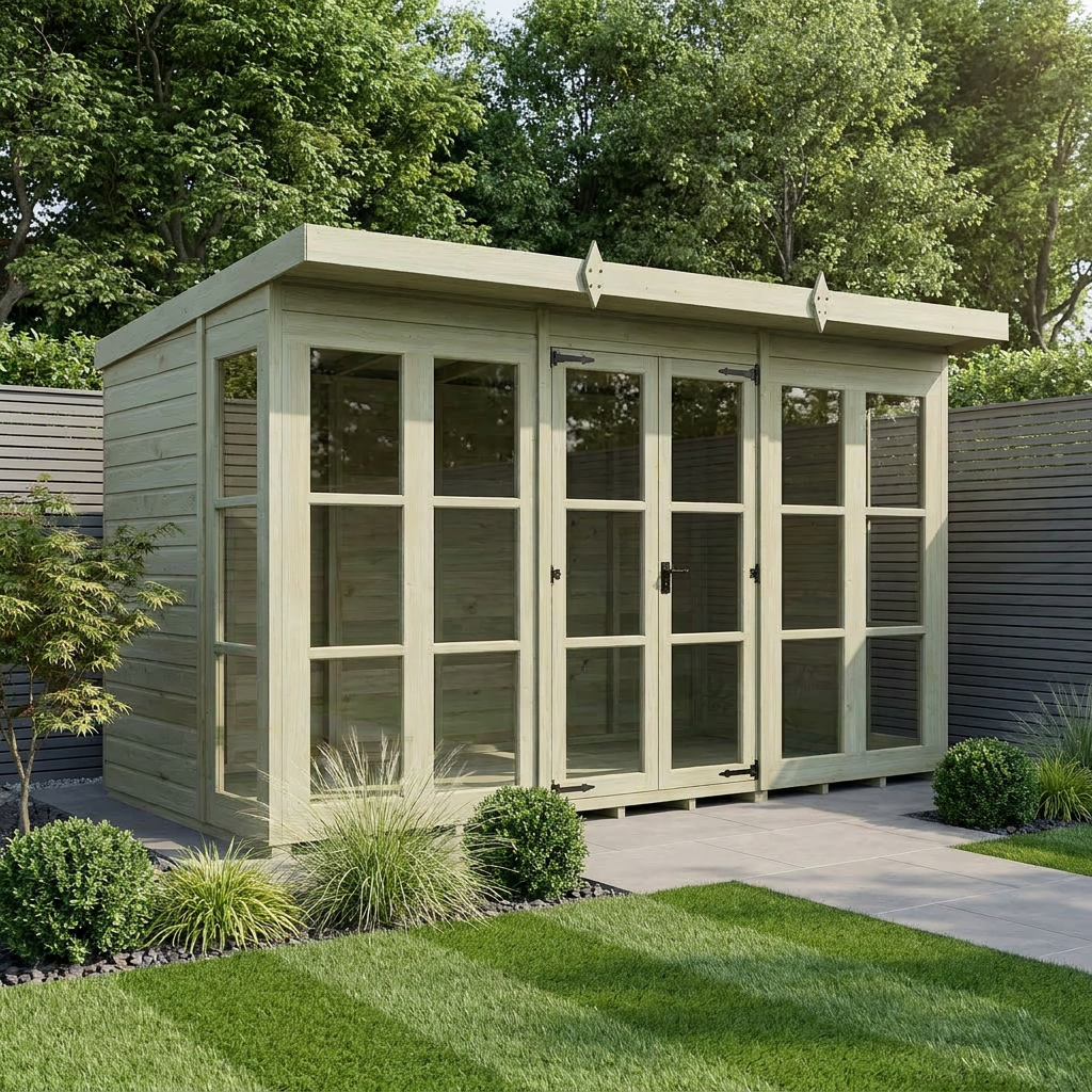 12 x 6 Georgian Window Pent Summer House - Georgian Summer House