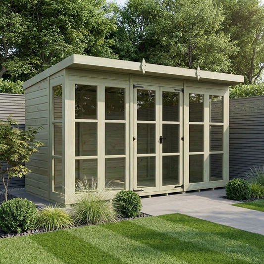 12 x 6 Georgian Window Pent Summer House - Georgian Summer House