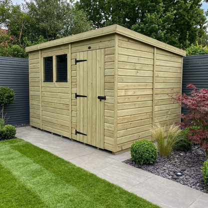 10 x 8 Pent Shed (Single Door, With Windows) - Pent Shed