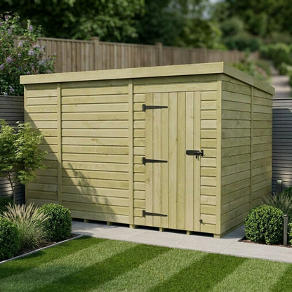 10 x 8 Pent Shed (Single Door, No Windows) - view 2