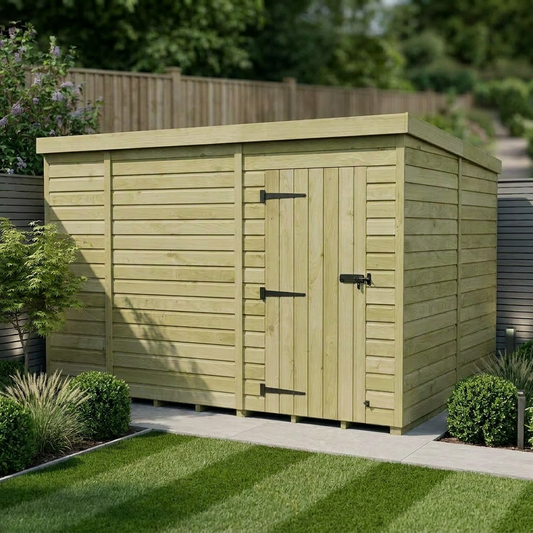 10 x 8 Pent Shed (Single Door, No Windows) - view 2