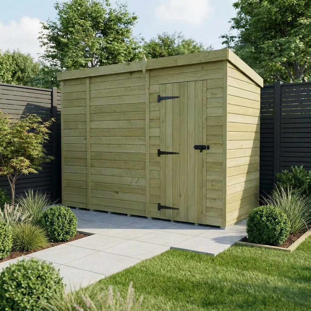 9 x 4 Pent Shed (Single Door, No Windows) - Pent Shed