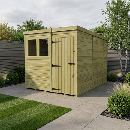 7 x 10 Pent Shed (Single Door, With Windows) - view 2