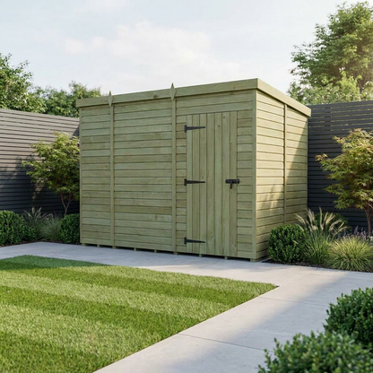 10 x 6 Pent Shed (Single Door, No Windows) - view 2