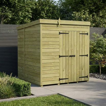6 x 5 Pent Shed (Double Door, No Windows) - view 2