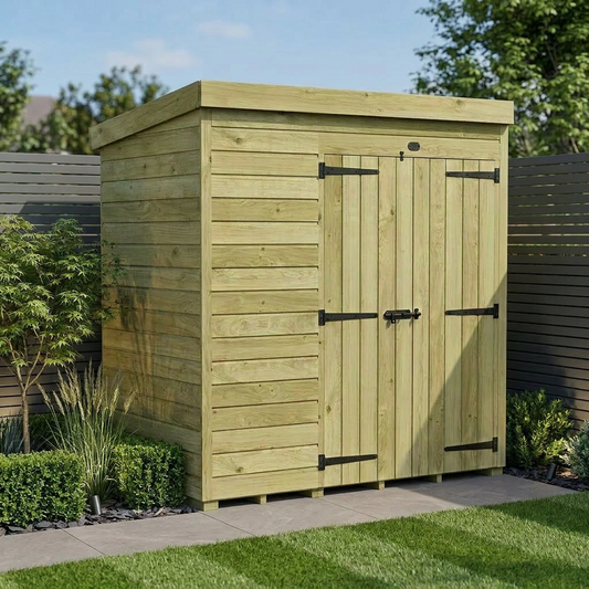 6 x 4 Pent Shed (Double Door, No Windows) - Pent Shed