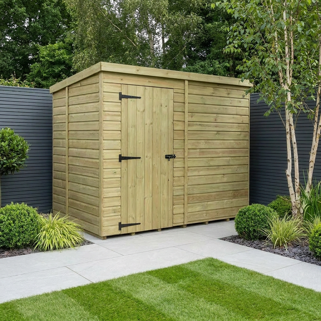 8 x 5 Pent Shed (Single Door, No Windows) - view 2