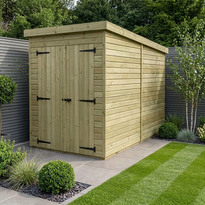 4 x 8 Pent Shed (Double Door, No Windows) - Pent Shed