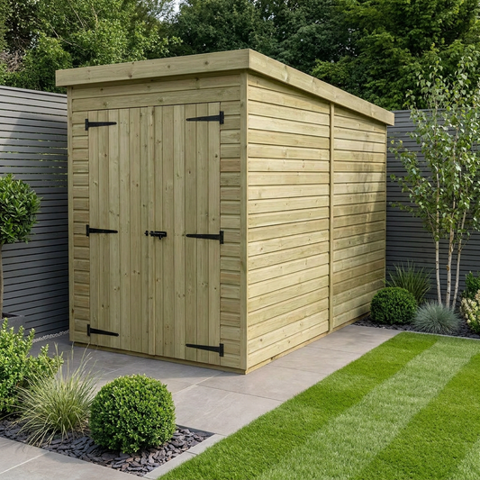 4 x 8 Pent Shed (Double Door, No Windows) - Pent Shed