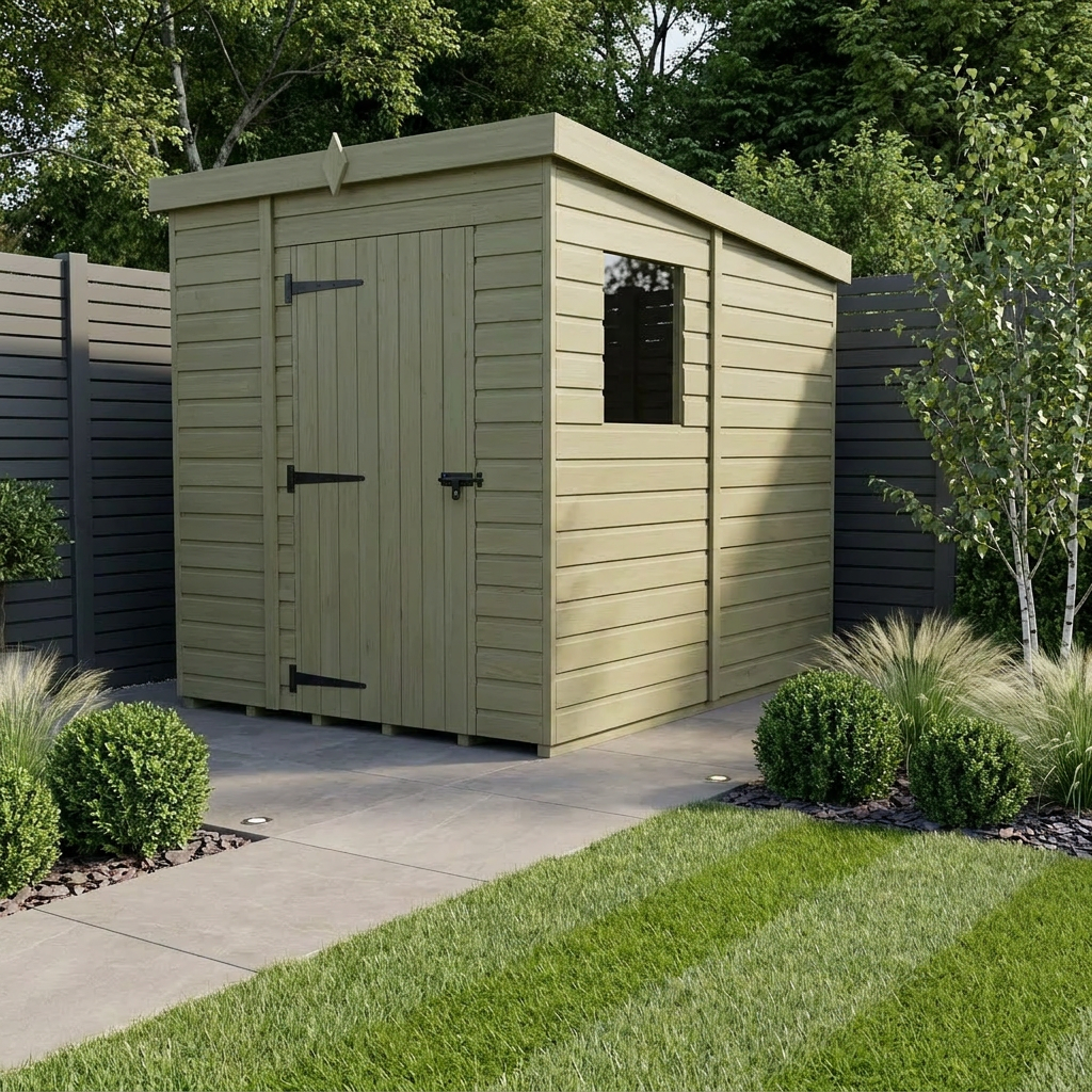 5 x 7 Pent Shed (Single Door, With Windows) - Pent Shed