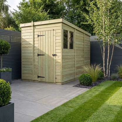 6 x 9 Pent Shed (Single Door, With Windows) - Pent Shed