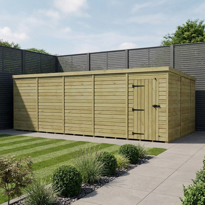 20 x 10 Pent Shed (Single Door, No Windows) - Pent Shed