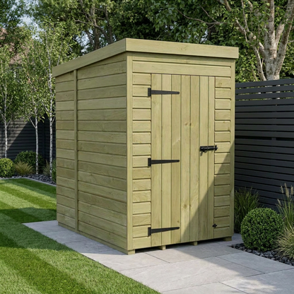 4 x 7 Pent Shed (Single Door, No Windows) - view 2