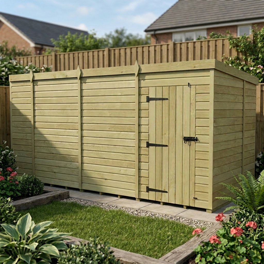 15 x 6 Pent Shed (Single Door, No Windows) - Pent Shed