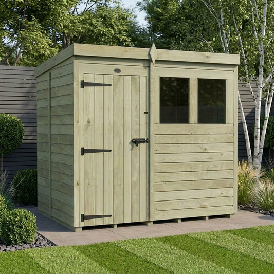 7 x 5 Pent Shed (Single Door, With Windows) - Pent Shed