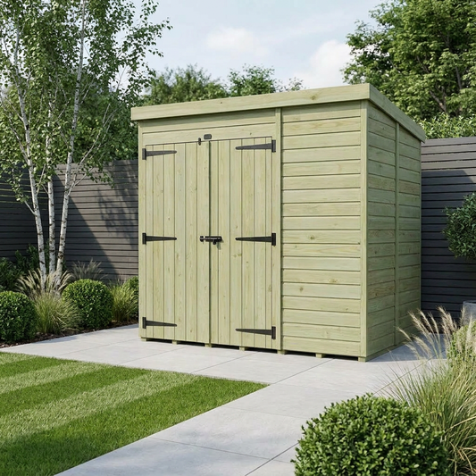 7 x 5 Pent Shed (Double Door, No Windows) - Pent Shed
